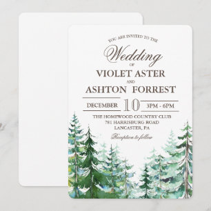 Fir Tree Rustic Wedding Invitation
