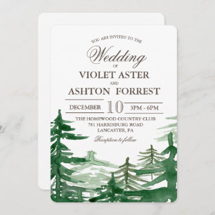 Fir Tree Rustic Wedding Invitation