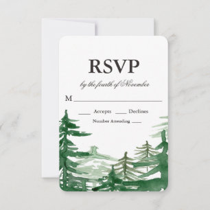 Fir Tree Rustic Wedding RSVP Card