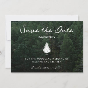 Fir Tree Silhouette Forest Landscape Photo Wedding Save The Date