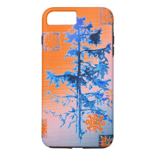 Fir Tree & Snowflakes Orange Case-Mate iPhone Case