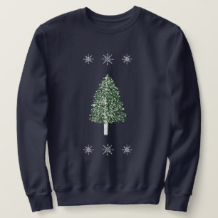 Fir Tree Snowflakes Winter Illustration Sweatshirt