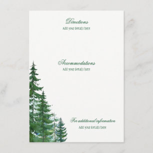 Fir Tree Wedding Accomodations Details Information Enclosure Card