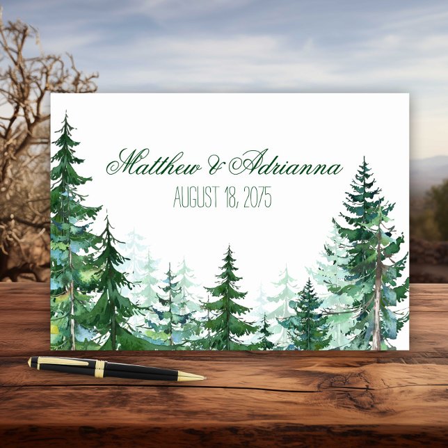 Fir Tree Wedding Guest Book (Watercolor fir tree wedding and event guest book. Simply add your text.)