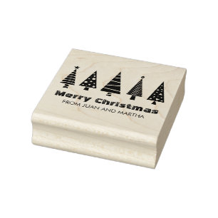 Fir Trees Christmas Rubber Stamp