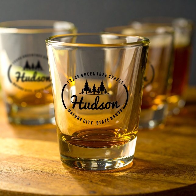 Fir Trees Oval Design ID304 Shot Glass (Creator Uploaded)
