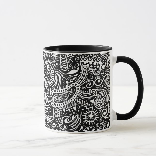 "Fira" Mug, White on Black Mug (Right)