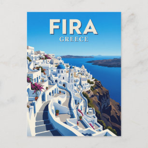 Fira, Santorini Greece Postcard