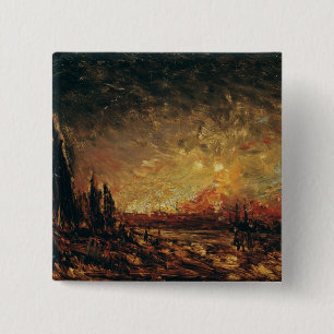 Fire 2 Inch Square Button