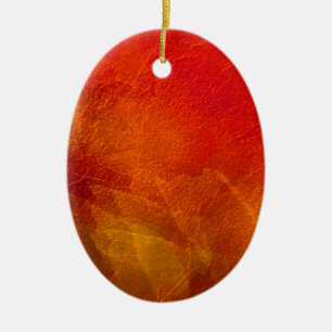 Fire - Abstract Art in Orange, Yellow, Red Ceramic Ornament
