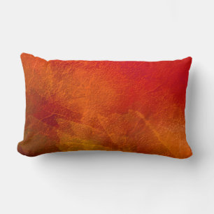 Fire - Abstract Background Art in Deep Orange Lumbar Pillow
