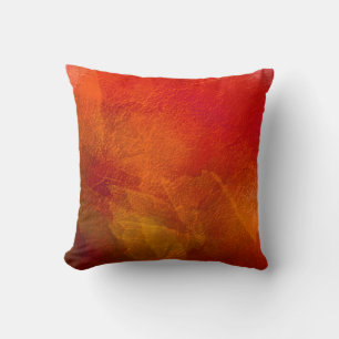 Fire - Abstract Background Art in Deep Orange Throw Pillow