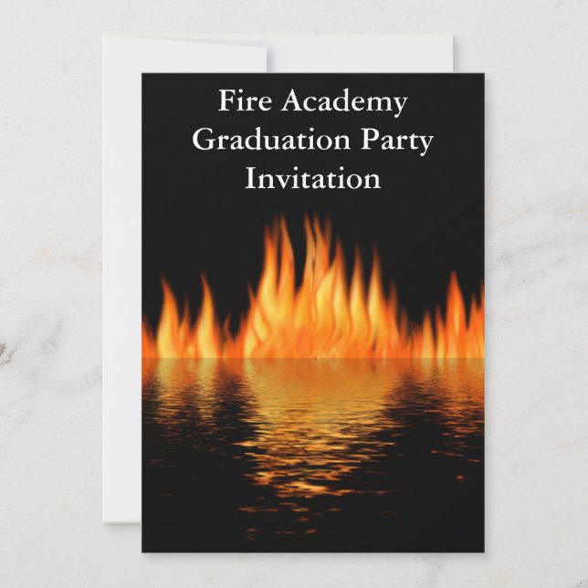 Fire Academy Graduation Party Invitation Fireman (Front)