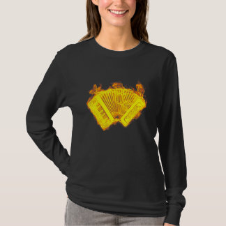 Fire Accordion Flames Music Accordion Player T-Shirt