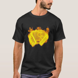 Fire Accordion Flames Music Accordion Player T-Shirt