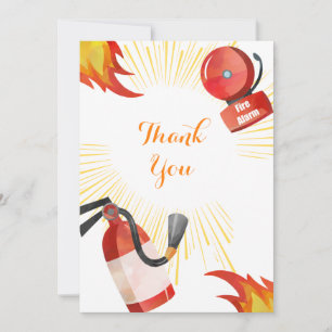 Fire Alarm Birthday Thank You Card