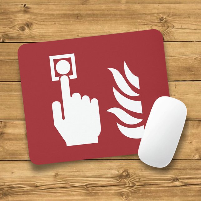 Fire Alarm Button Safety Sign Mouse Pad (Creator Uploaded)