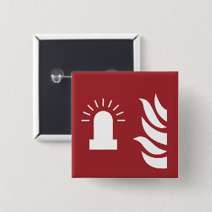 Fire Alarm Flashing Light Safety Sign 2 Inch Square Button