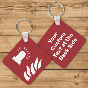 Fire Alarm Flashing Light Safety Sign Keychain
