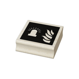 Fire Alarm Flashing Light Safety Sign Rubber Stamp