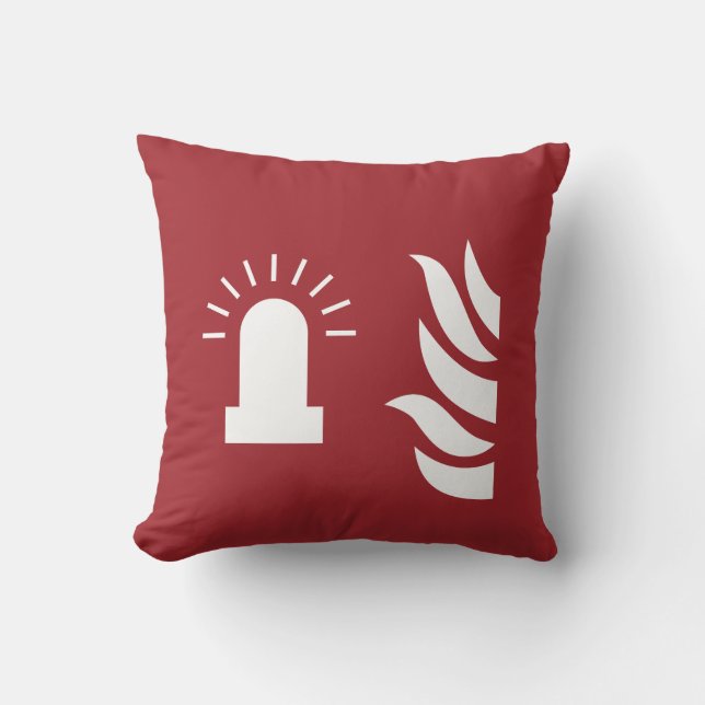 Fire Alarm Flashing Light Safety Sign Throw Pillow (Front)