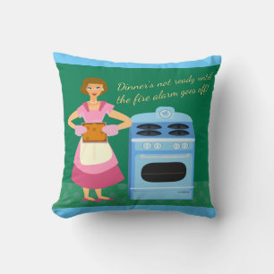 Fire Alarm Supper Time Housewife Snark Throw Pillow