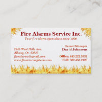Fire alarm system repair extinguisher card