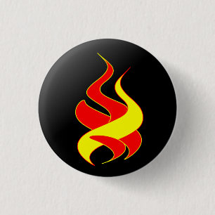 fire and flame 1 inch round button