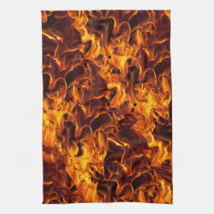 Fire and Flame Pattern Kitchen Towel