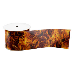 Fire and Flame Pattern Satin Ribbon