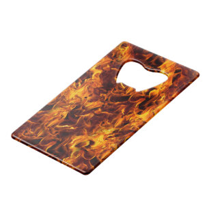 Fire and Flame Pattern Wallet Bottle Opener