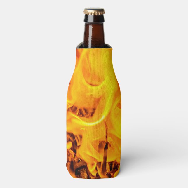 Fire And Flames Pattern Bottle Cooler (Bottle Front)