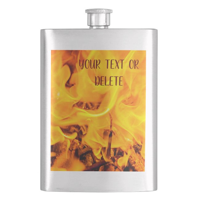 Fire And Flames Pattern Hip Flask (Front)