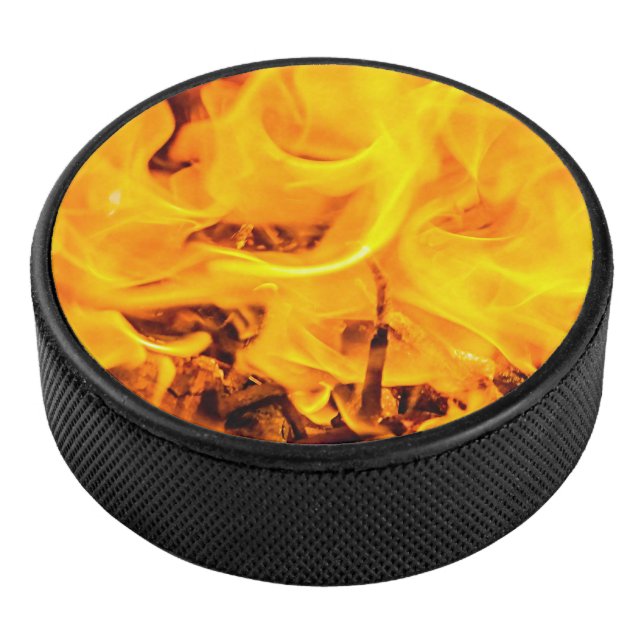 Fire And Flames Pattern Hockey Puck (3/4)