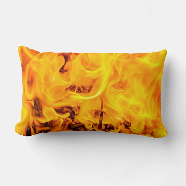 Fire And Flames Pattern Lumbar Pillow (Front)