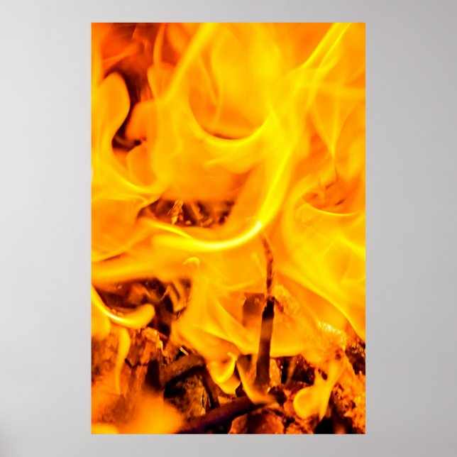 Fire And Flames Pattern Poster (Front)