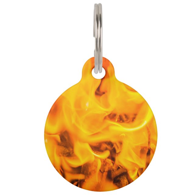 Fire and flames pet tag (Front)