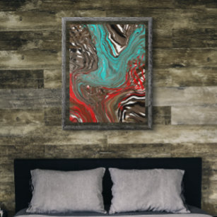 Fire and Ice Abstract Art Poster