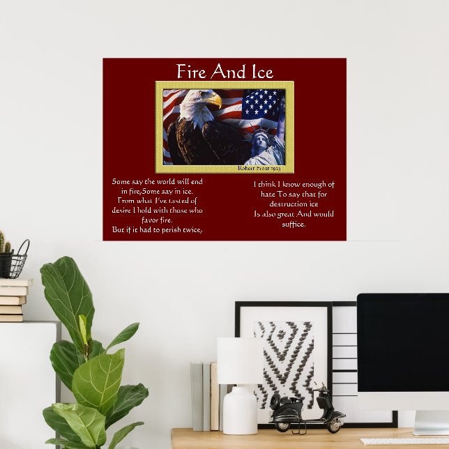 Fire And Ice Bald Eagle 4th Of July Posters (Home Office)