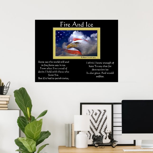 Fire And Ice Bald Eagle 4th Of July Posters 10 (Home Office)
