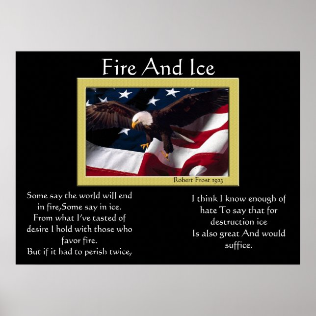 Fire And Ice Bald Eagle 4th Of July Posters 16 (Front)