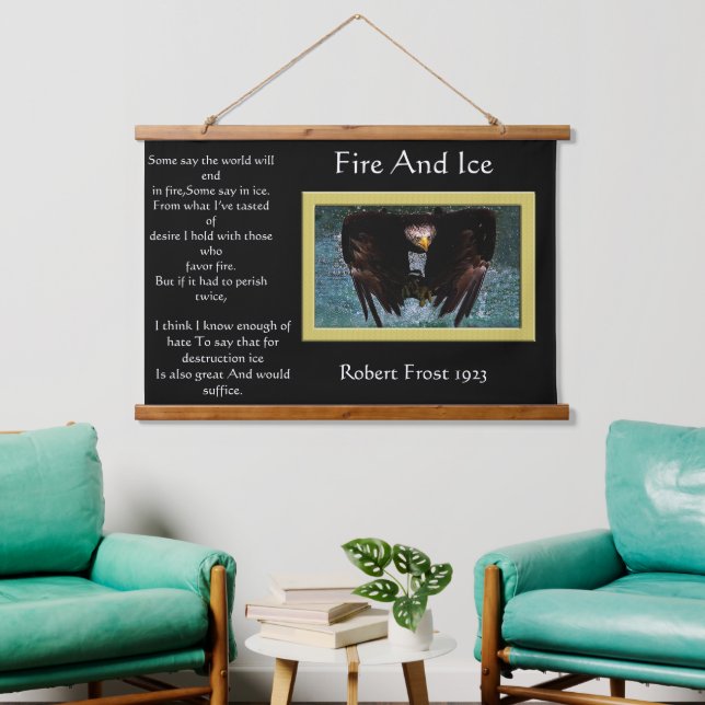 Fire And Ice Bald Eagle splash   Hanging Tapestry (Living Room)