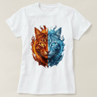 Fire and Ice Cat – Split Elemental Cat Face |