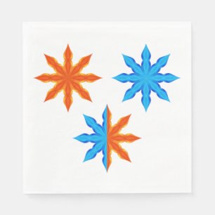Fire and Ice Eight Point Stars Napkin
