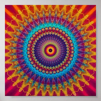 Fire and Ice mandala Poster