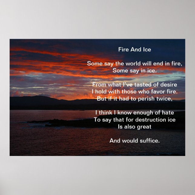 Fire And Ice Over A Burning Sunset Poster (Front)