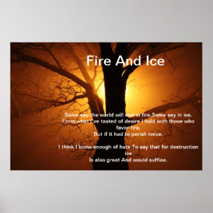 Fire And Ice Over A Burning Sunset Tree Poster