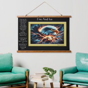 Fire And Ice Stormy Majesty Eagles Hanging Tapestry