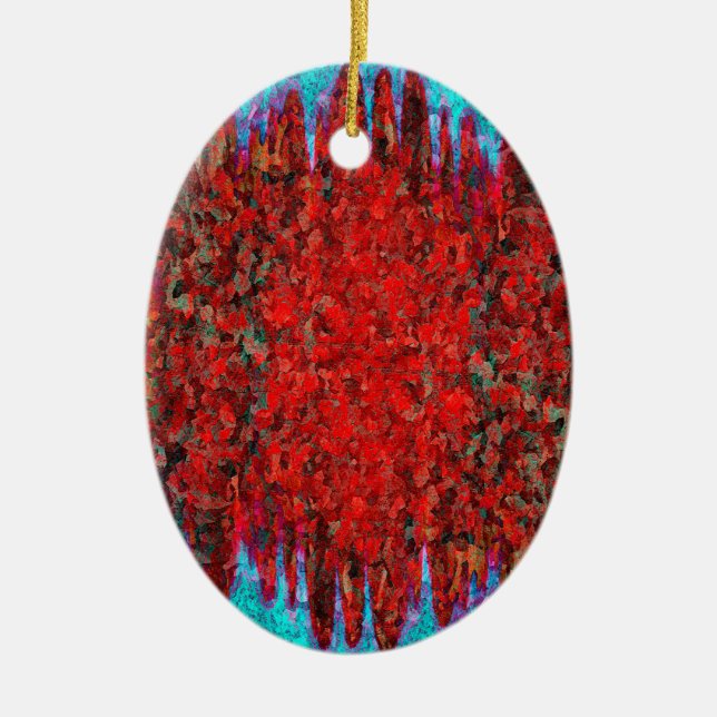 Fire and ice texture ceramic ornament (Front)