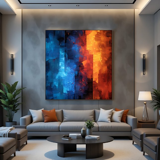 Fire and Ice: The Duality Canvas Print (Creator Uploaded)